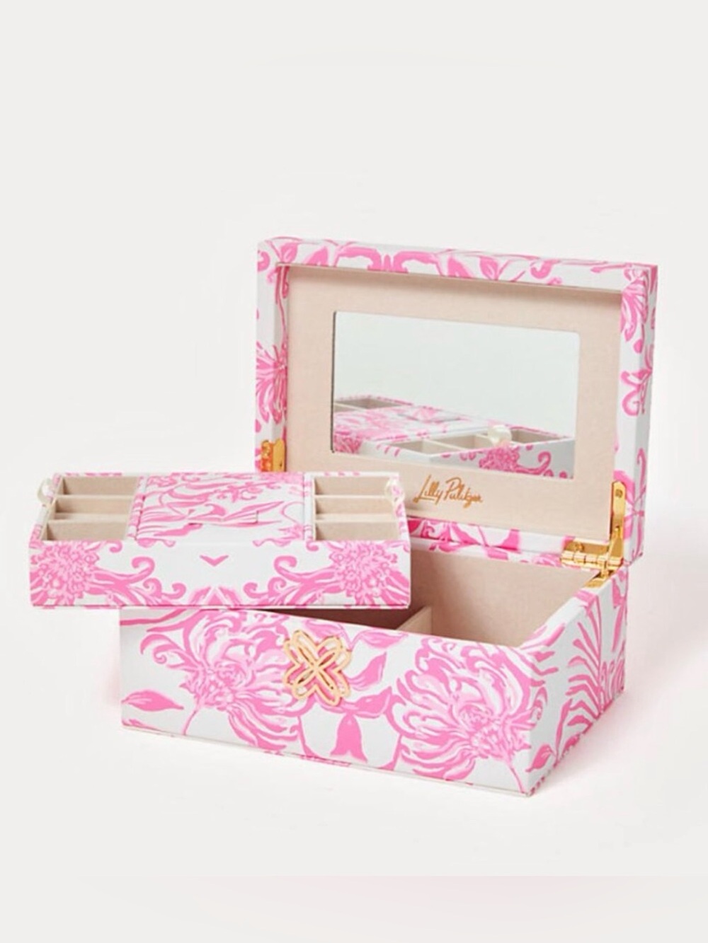 🎀 RARE Lilly Pulitzer Pink Floral Jewelry Box🎀 - Picture 1 of 1